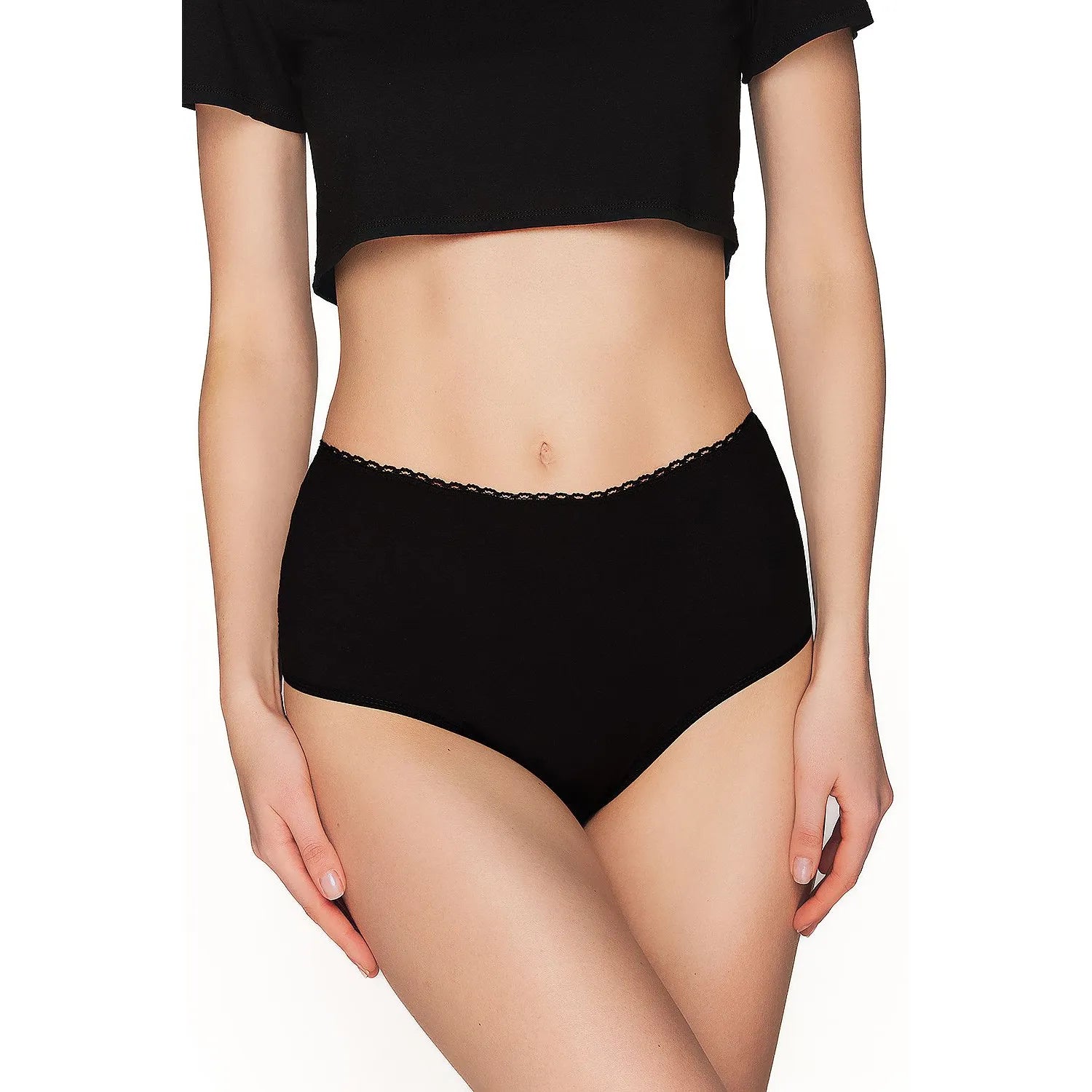Culotte Babell model 165975 taille haute dentelle florale élasthanne coton 92% intemporelle lingerie féminine confort elegance