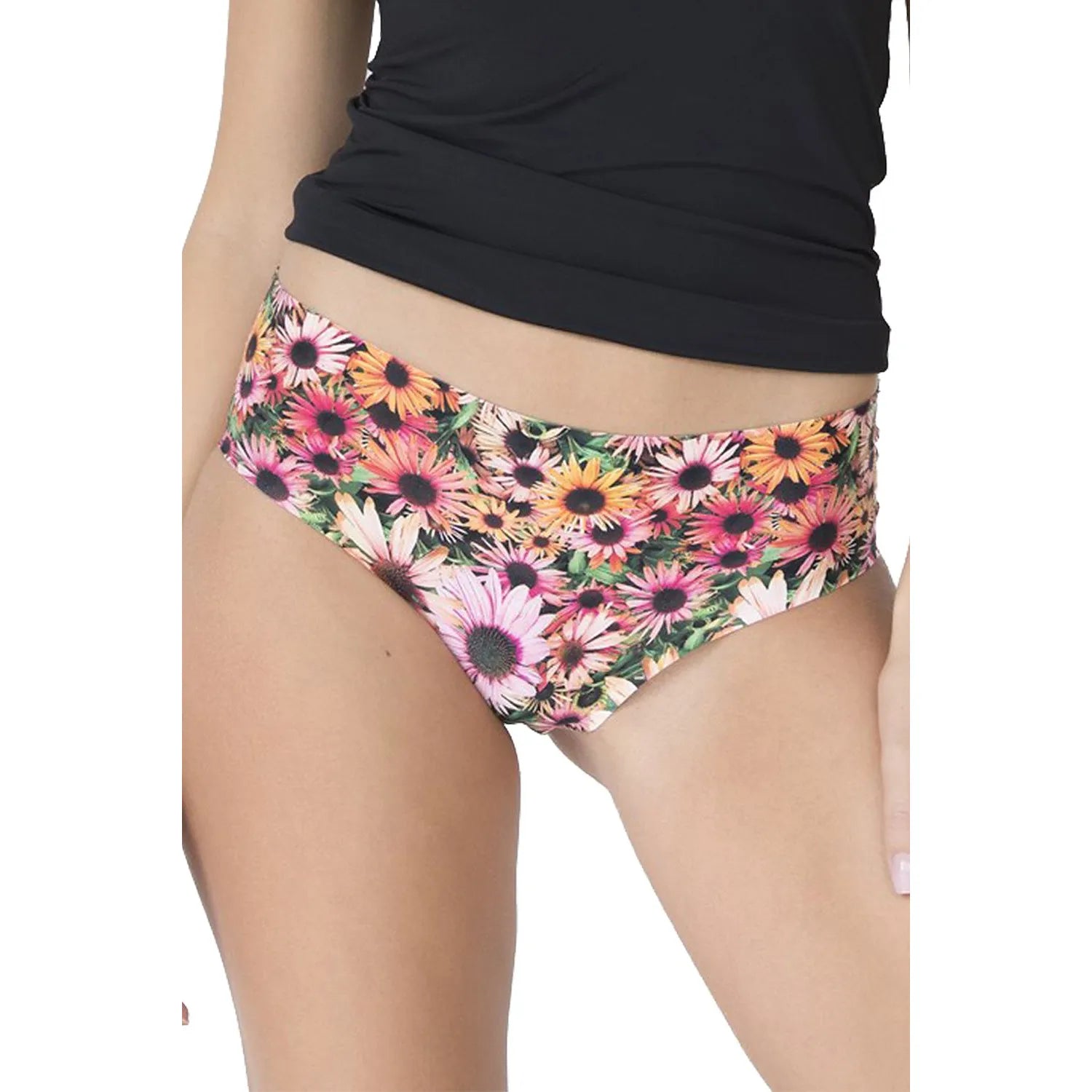 Culottes Julimex modèle 168404 imprimé floral vibrant lingerie féminine confortable sans couture matières douces lingerie coquine