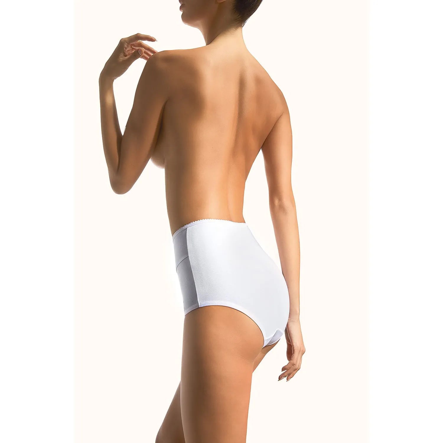 Culotte haute blanche en coton avec dentelle et nœud satin, silhouette flatteuse, confort quotidien, Babell.