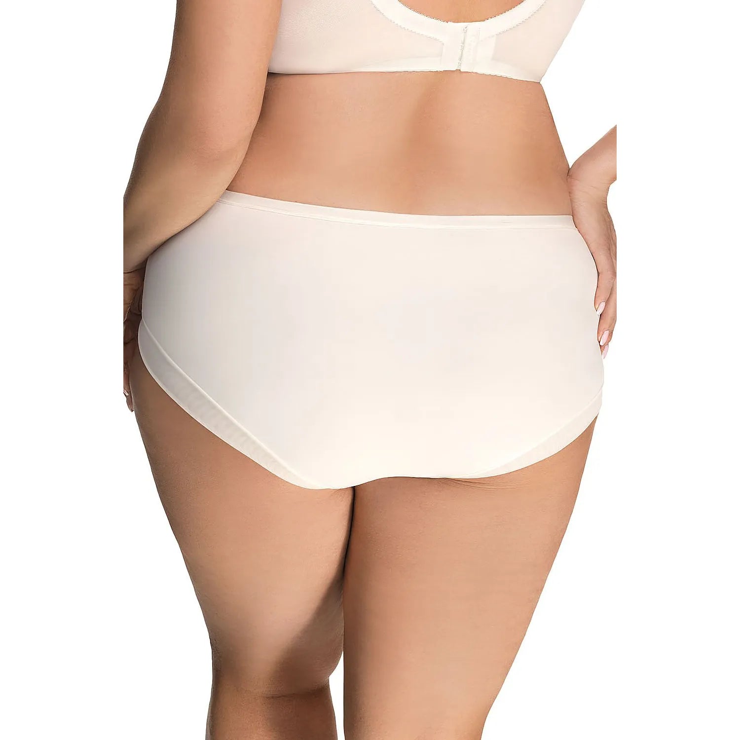 Culottes Gorsenia beige taille haute, dentelle et microfibre, élégance et confort, lingerie féminine raffinée.