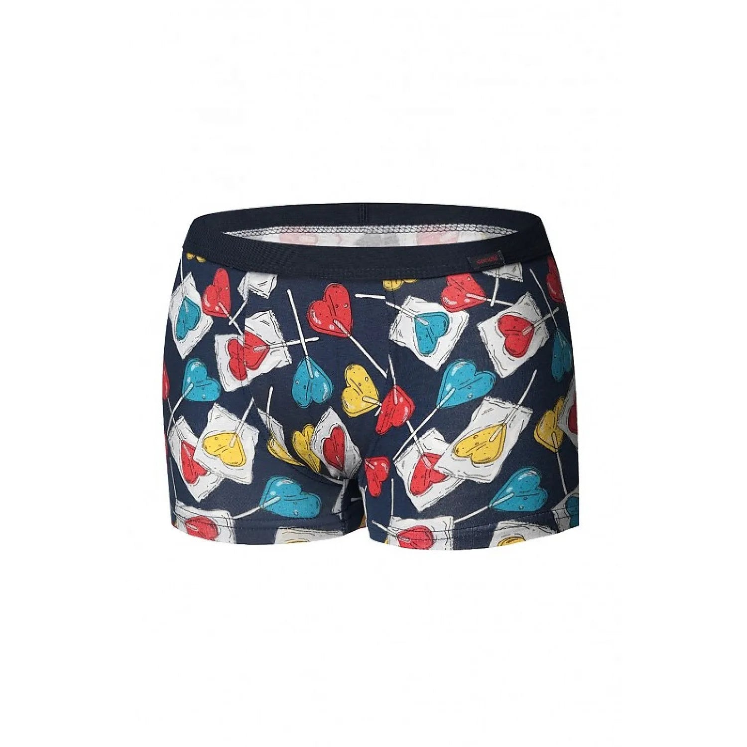 Boxer homme motif sucettes coeur multicolore coton elasthanne taille elastique confort ajusté coupe moderne douceur marine
