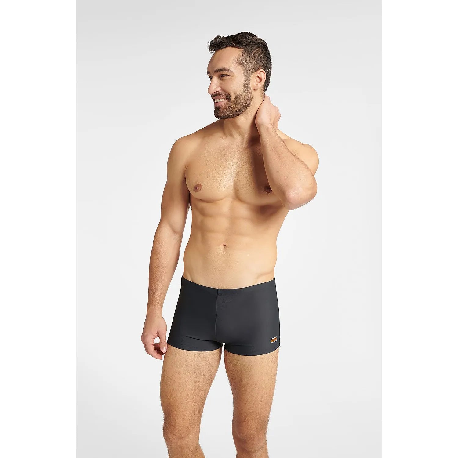 Boxer de bain homme ajusté confort minimaliste matière synthétique coupe classique ceinture élastique activité aquatique discrétion sécurité