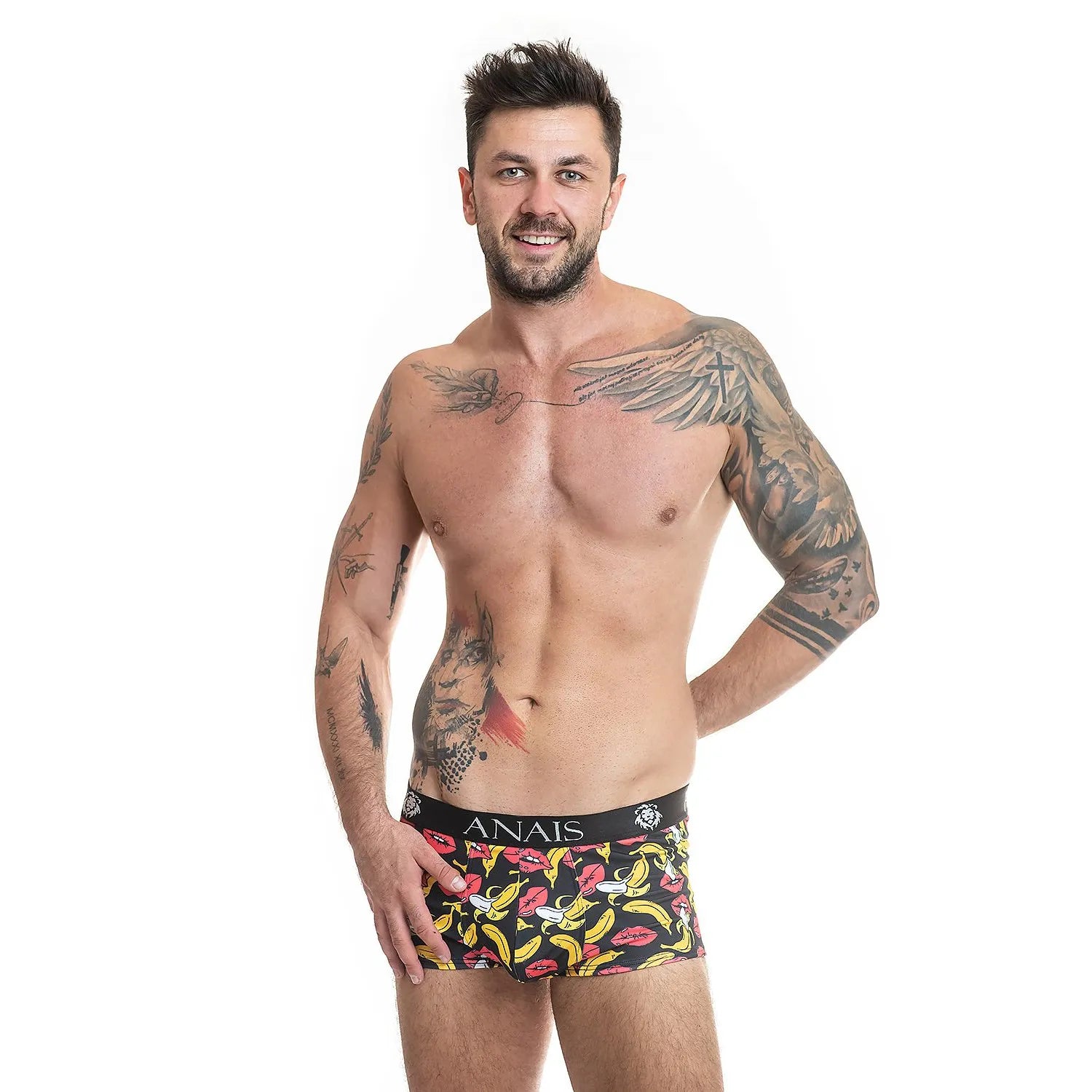 Boxer humoristique pour homme motif banane et bouche Anais Collection sexy originalité cadeau Sexe masculin sous-vêtements ajustés matériau haute qualité