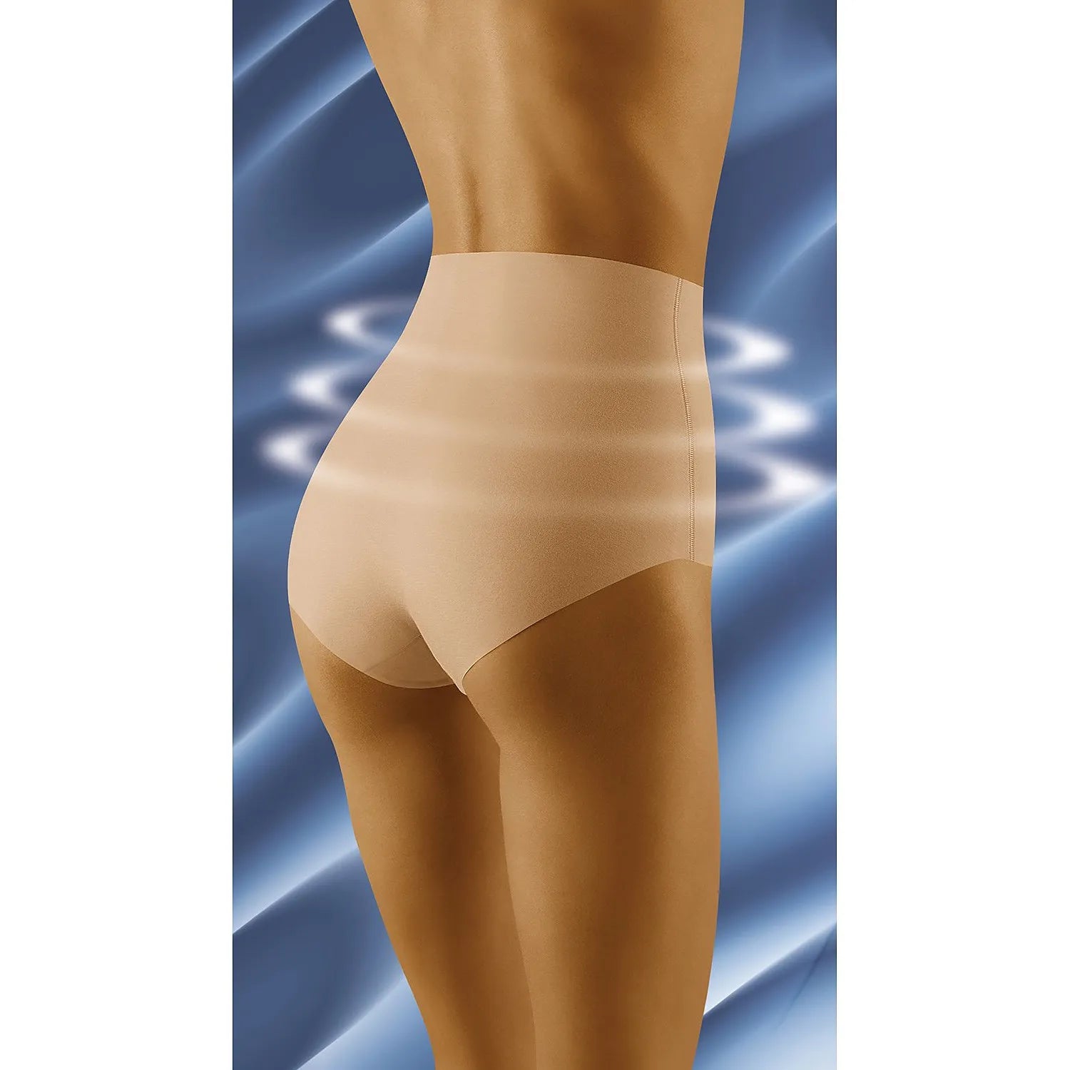 Culotte gainante beige taille haute Wolbar 182001, sans couture, affine silhouette, confort élasthanne-polyamide.