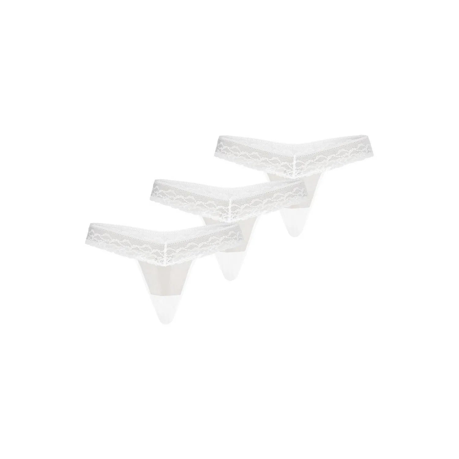 Ensemble strings dentelle blanche élastique confortable tailles multiples doublure coton respirabilité finition soignée motifs floraux silhouette épurée maintien sécurisé quotidien