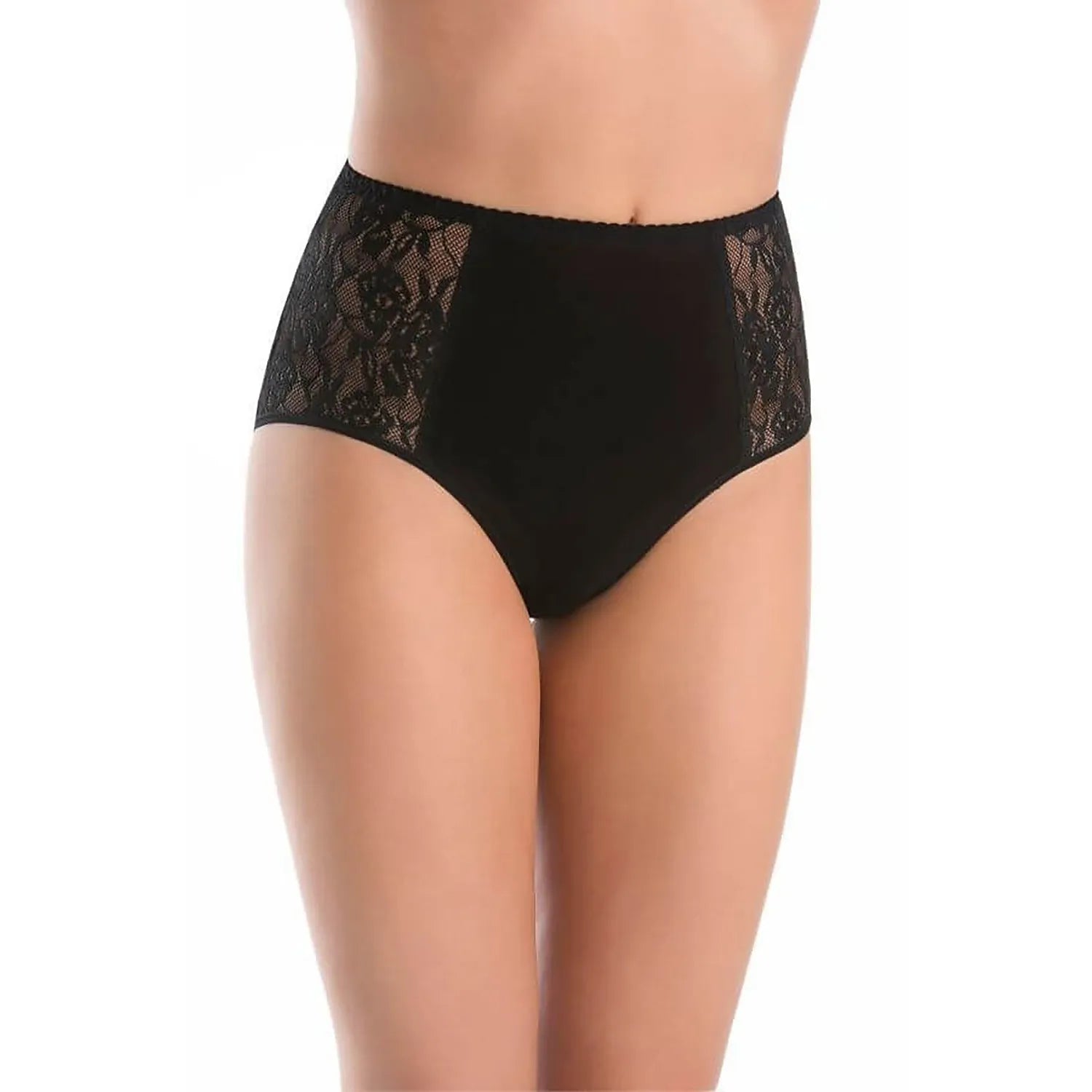 culottes taille haute dentelle florale côtés opaque devant confortables sculptantes rétro élégantes sensuelles durables respirantes extensibles microfibre tailles
