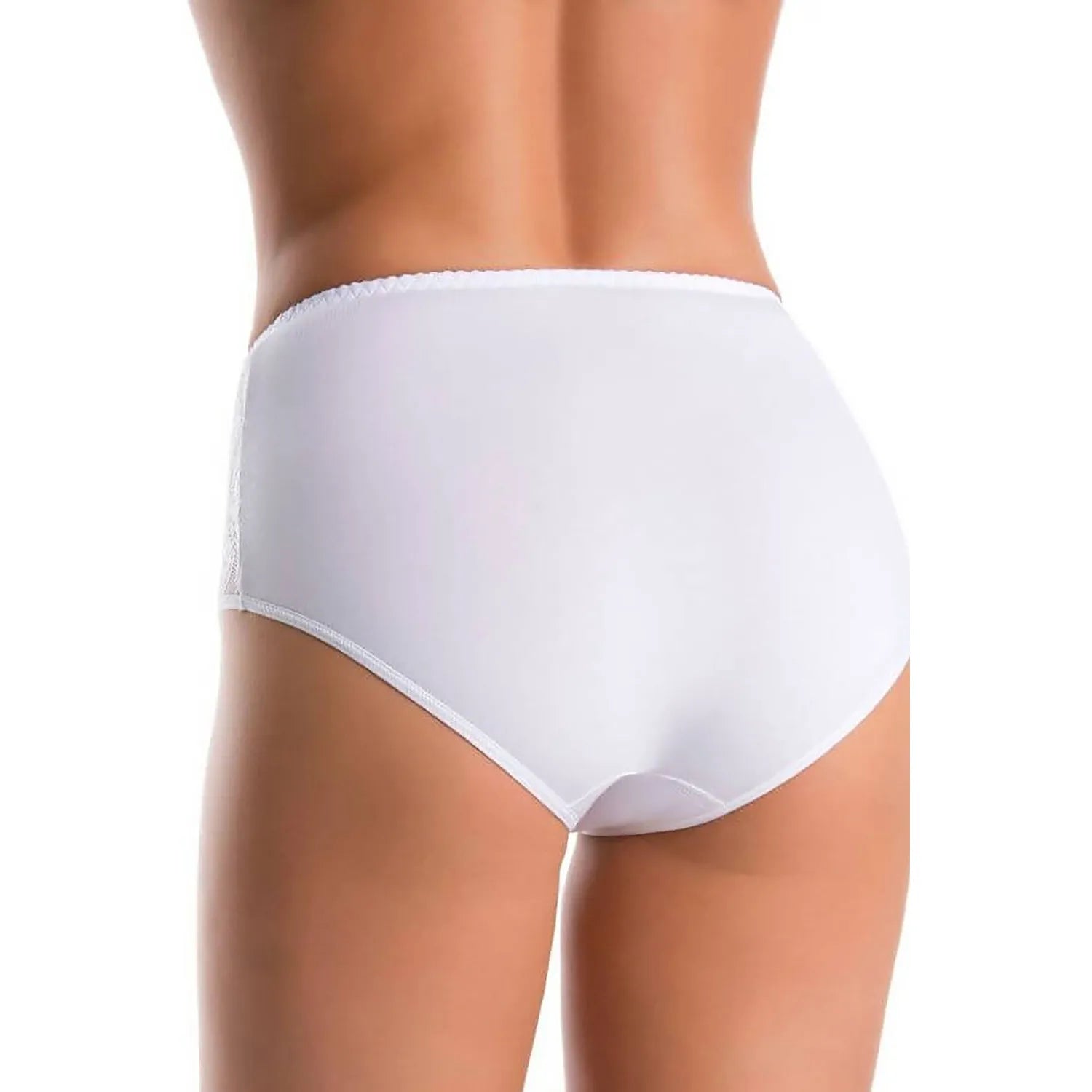 Culotte haute blanche en dentelle florale, élégante et confortable, pour femme, tailles XS à XXXXXL, design intemporel.