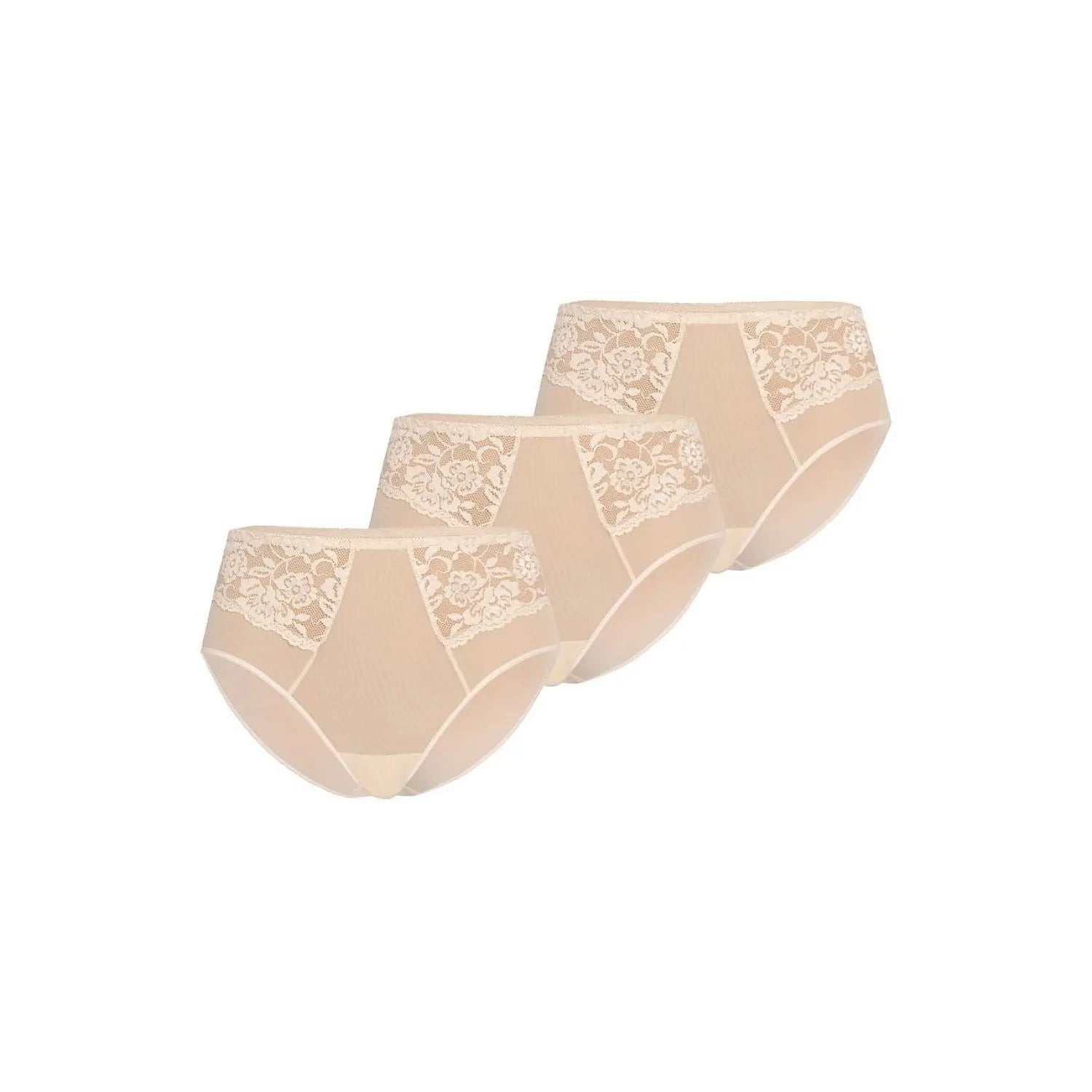 Ensemble de culottes en dentelle beige classique Taille haute confort coton microfibre XS à XXXL femmes lingerie féminine intime sexy cadeau