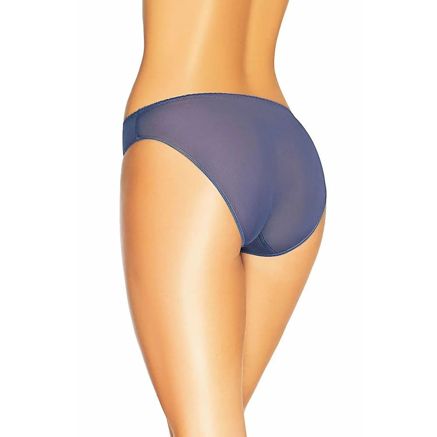 Culotte élégante en dentelle florale bleu marine, modèle 182902 Teyli, ajustement parfait, ceinture élastique.