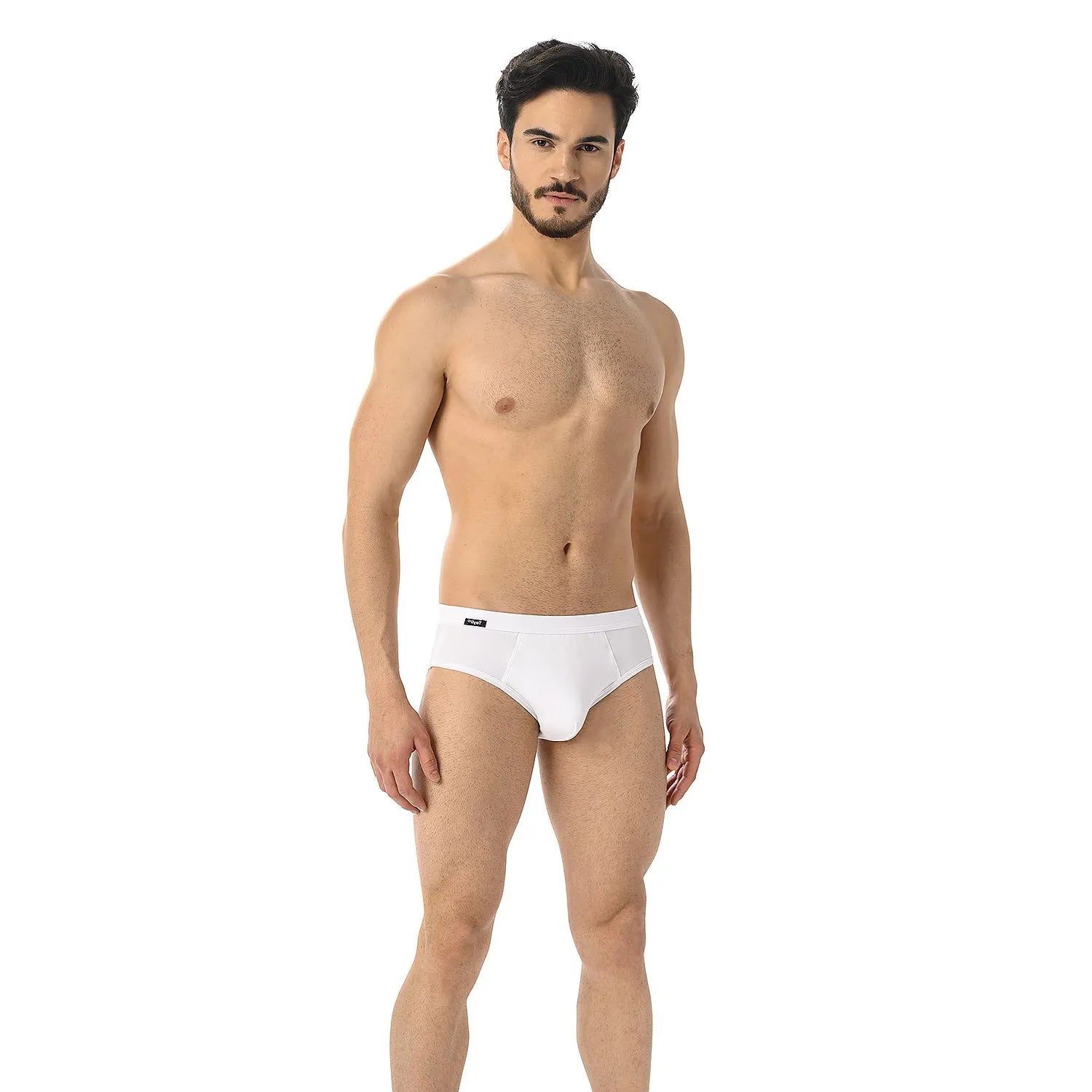 Ensemble de slips homme blanc neige, taille basse, coton élasthanne, ceinture élastiquée, coutures minimales, confort opti...
