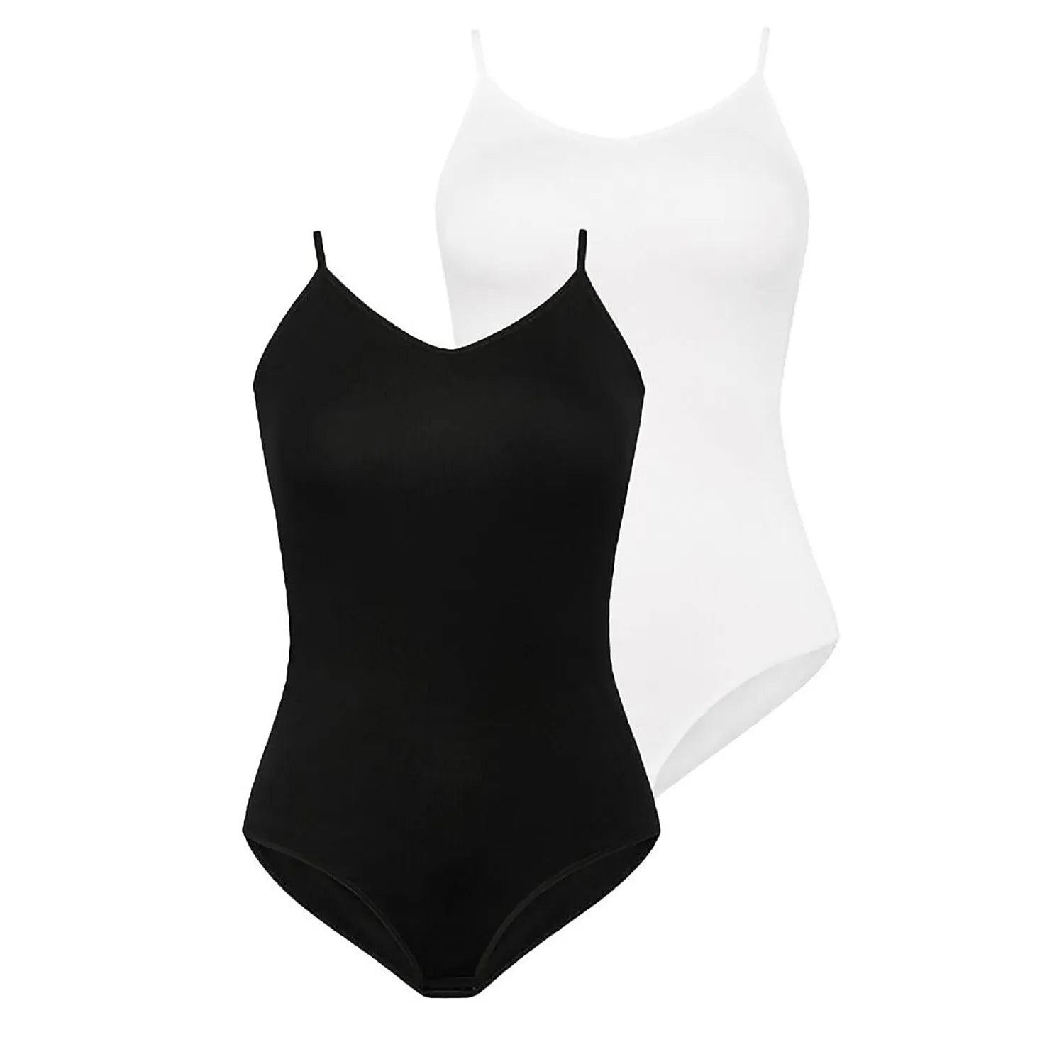 Body model Teyli 183076 - Lingerie érotique en viscose et élasthanne, coupe ajustée, bretelles fines, décolleté en V, noir et blanc, confort durable, idéal quotidien et occasions spéciales