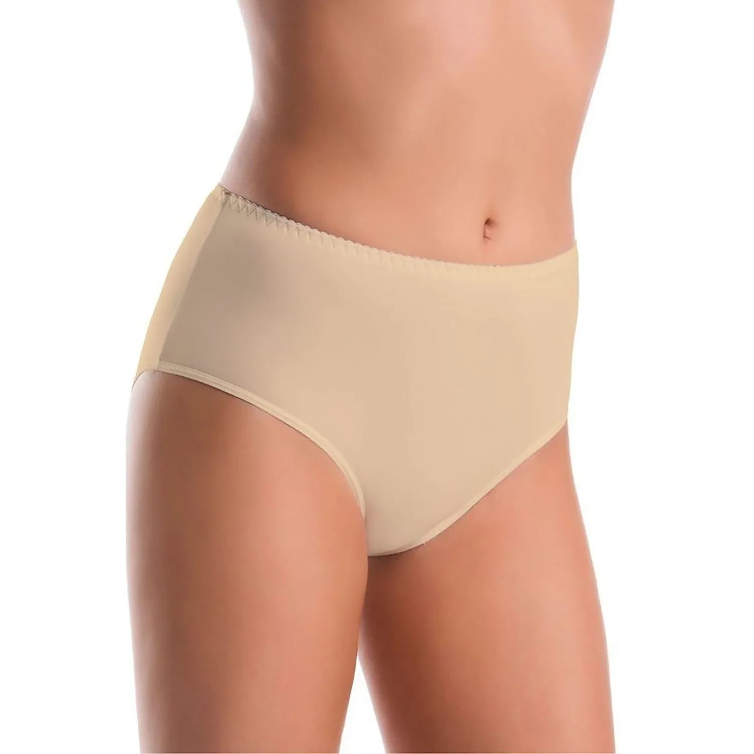 Culottes en coton Lycra Taille haute beige confortables Culottes couvrantes pour femme maintien doux fibre élastique matière douce