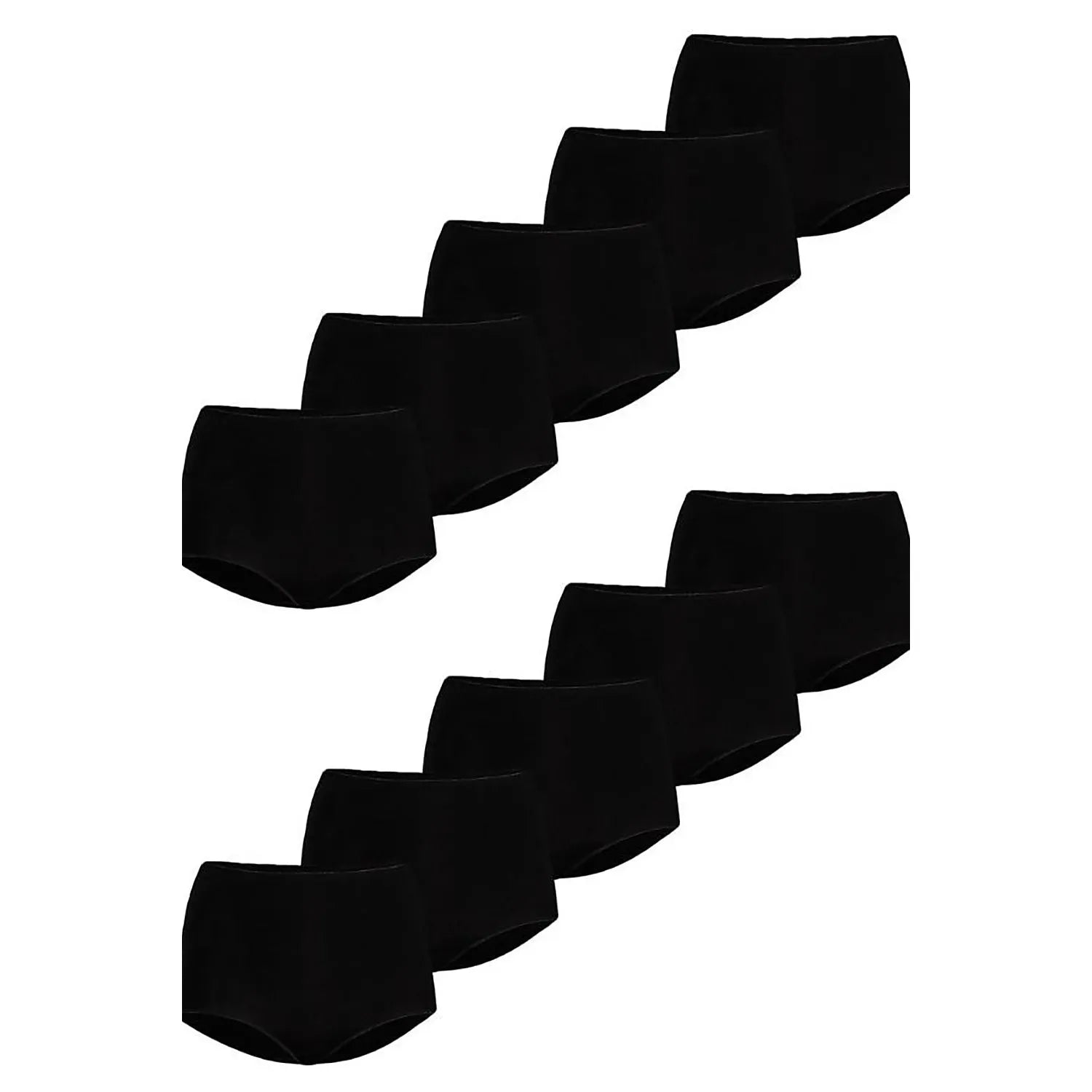 ensemble dix culottes taille haute coton aéré Lycra extensibles sans coutures discrètes respirantes douces résistantes lavables quotidien noir