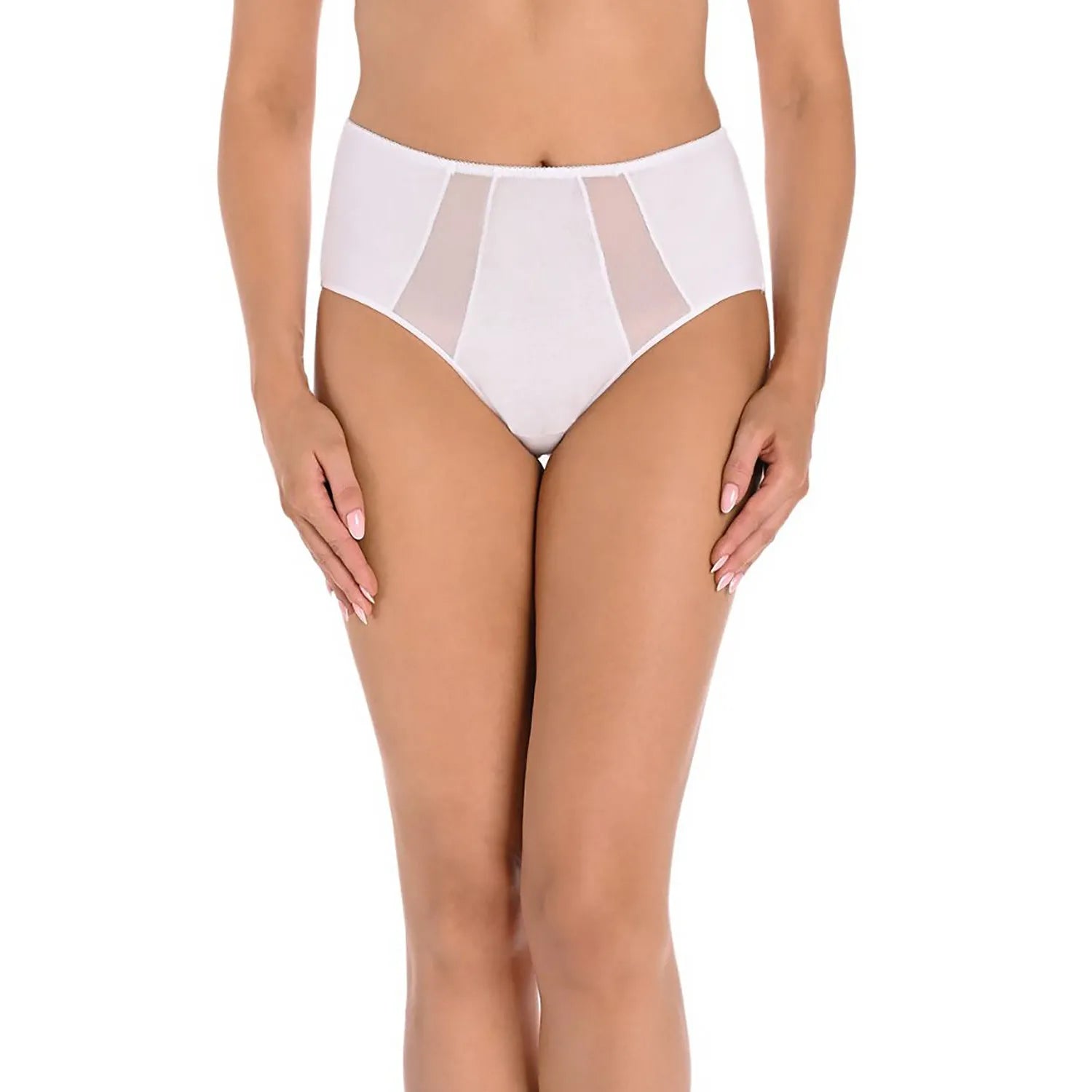 culotte femme microfibre taille haute blanche maille transparente douce extensible respirante maintien sculptant invisible coutures renforcées discrètes hypoallergénique élégante confortable
