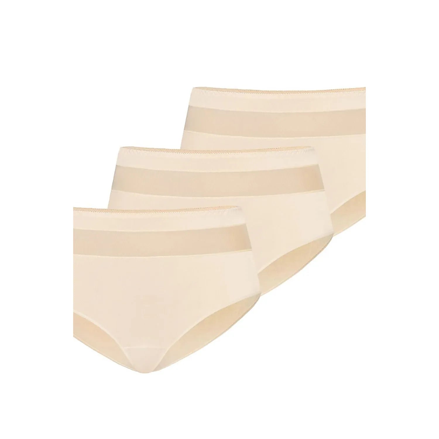 ensemble culottes taille haute beige lot trois coton doux élasthanne coupe classique moyenne invisible sous robes jupes claires