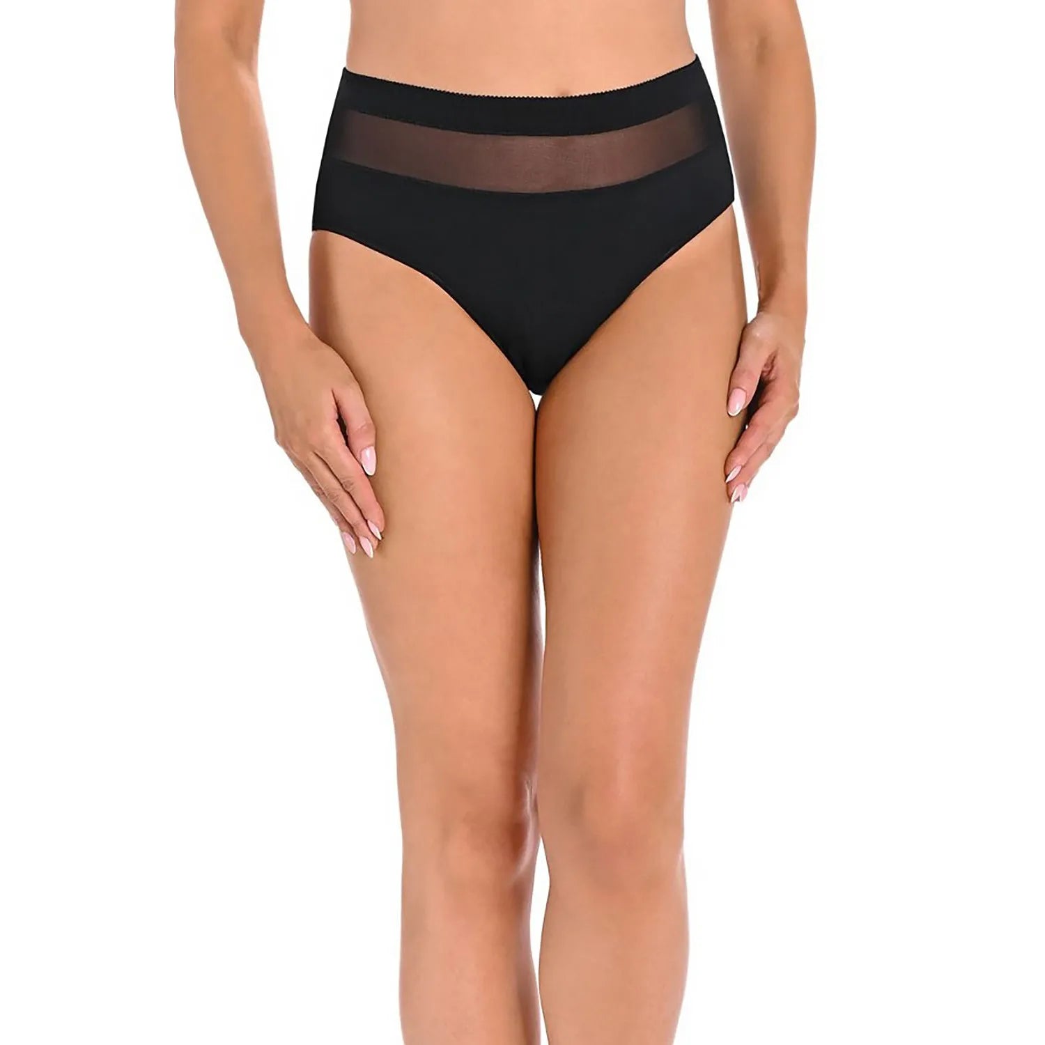 Culotte lingerie moderne coton Lycra taille haute transparente beige noir blanc confortable élégante bande maille microfibre élasthanne soutien