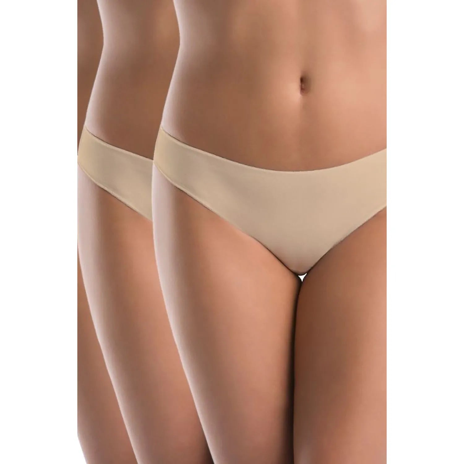 Ensemble de culottes en coton beige model 183354 Teyli taille basse sans couture doublure gusset invisible sous vêtements femmes lingerie discrète