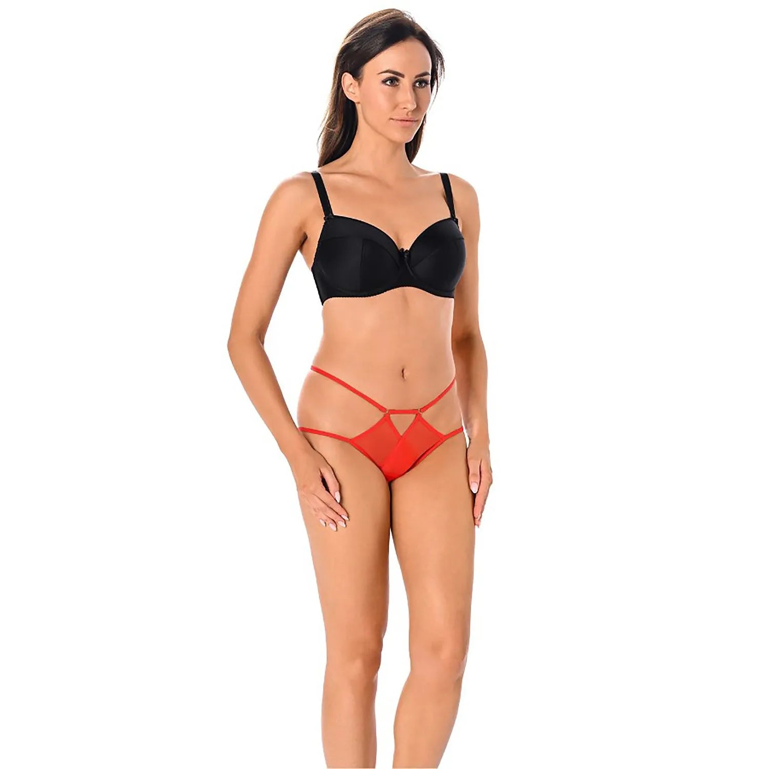 Culottes sexy model 183554 Teyli maille transparente triangles élastiques coton doux lingerie intime féminine