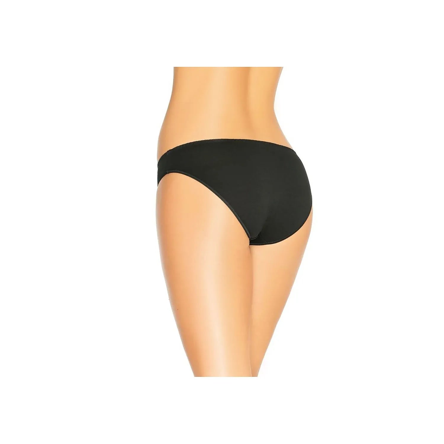 Culotte noire en bambou Teyli modèle 183557, taille basse, sans dentelle, vue arrière, confort et élégance.