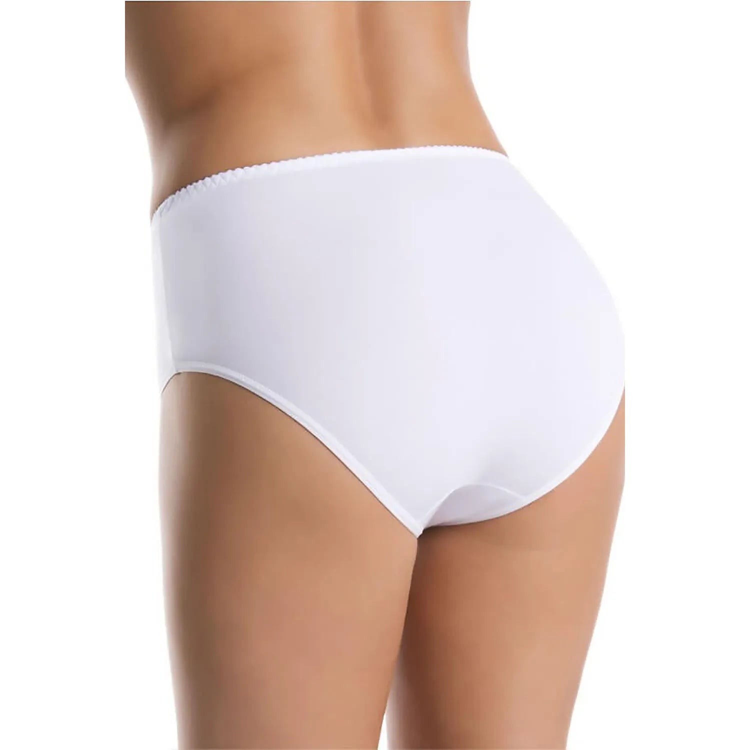 Ensemble de culottes blanches en bambou taille haute, confortables et respirantes, vue arrière, lingerie féminine XS-3XL.