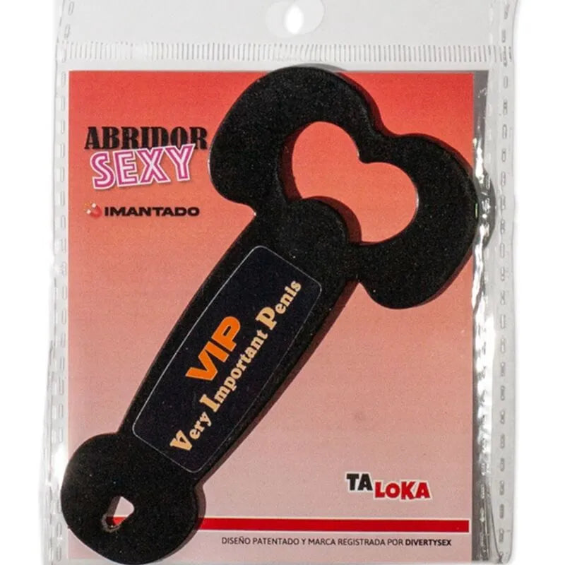 décapsuleur humoristique magnétique forme pénis noir métal robuste aimanté cadeau original soirée festive cuisine réfrigérateur pratique durable audacieux
