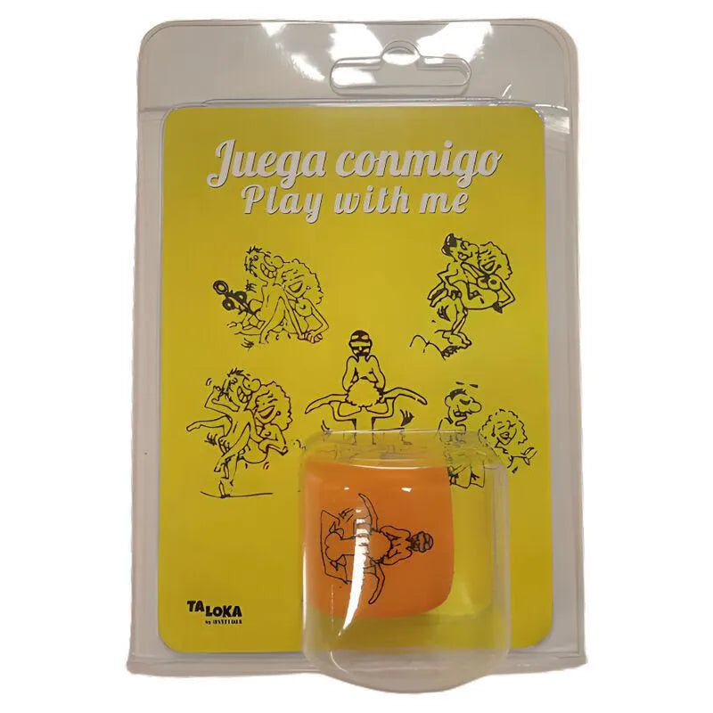 Dé érotique Kamasutra orange ludique sensuel compact portable plastique résistant durable transportable intimes soirées jeux positions variées