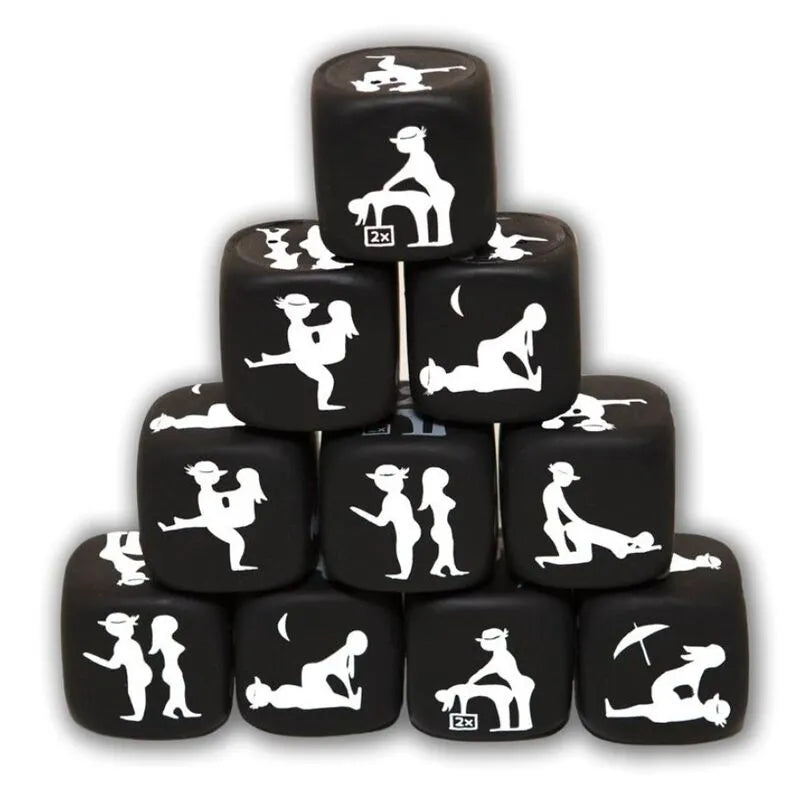 Dés Posture Érotiques Noirs 25mm Compacts Portables Élégants Discrets Diablo Picante Qualité Durable Ludique Créativité Plaisir Partagés Intimes Adultes Curieux