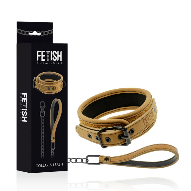 ensemble collier menottes BDSM cuir végétalien métal sans nickel réglable confortable sécurisé esthétique robuste débutants expérimentés