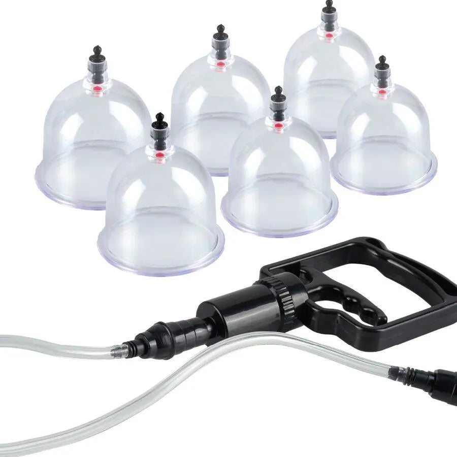 ensemble ventouses BDSM débutants stimulation érogène mamelons clitoris fesses déclencheur intégré sécurité contrôle pression tuyau flexible gâchette ergonomique