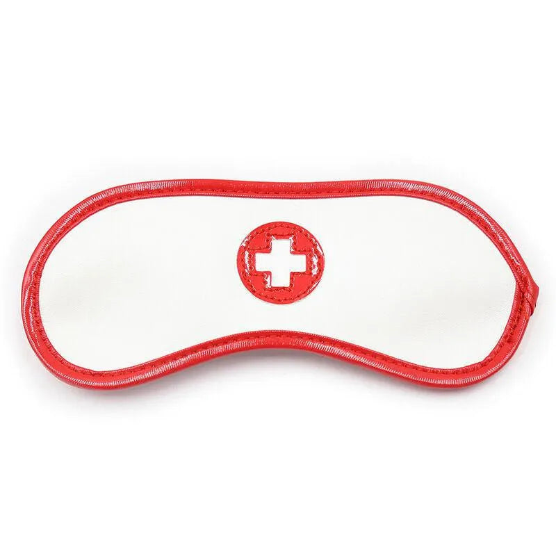 Masque complet PVC noir brillant, robuste et ajustable, pour ensemble fétichiste infirmière Ohmama.