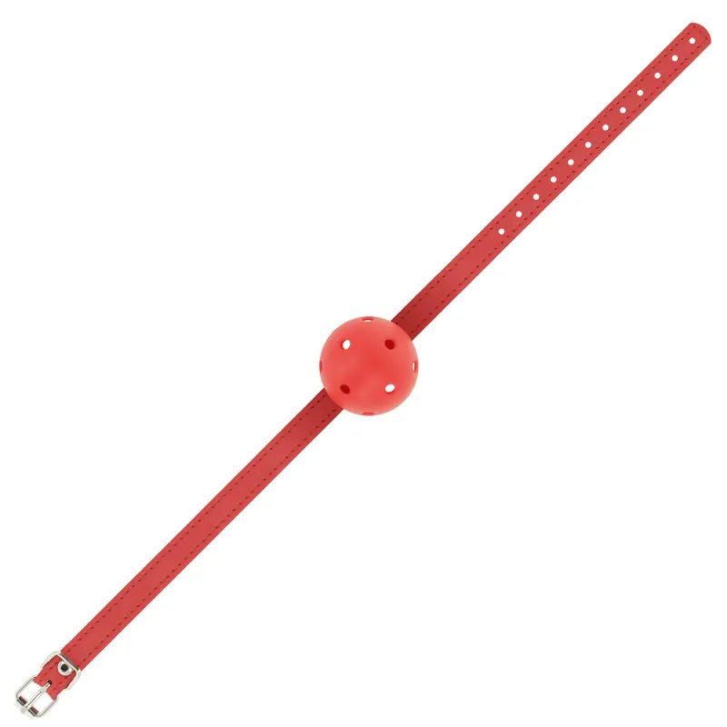 Bâillon boule rouge avec sangle ajustable, accessoire de l'ensemble érotique Ohmama pour jeux de couple et sensations nouv...