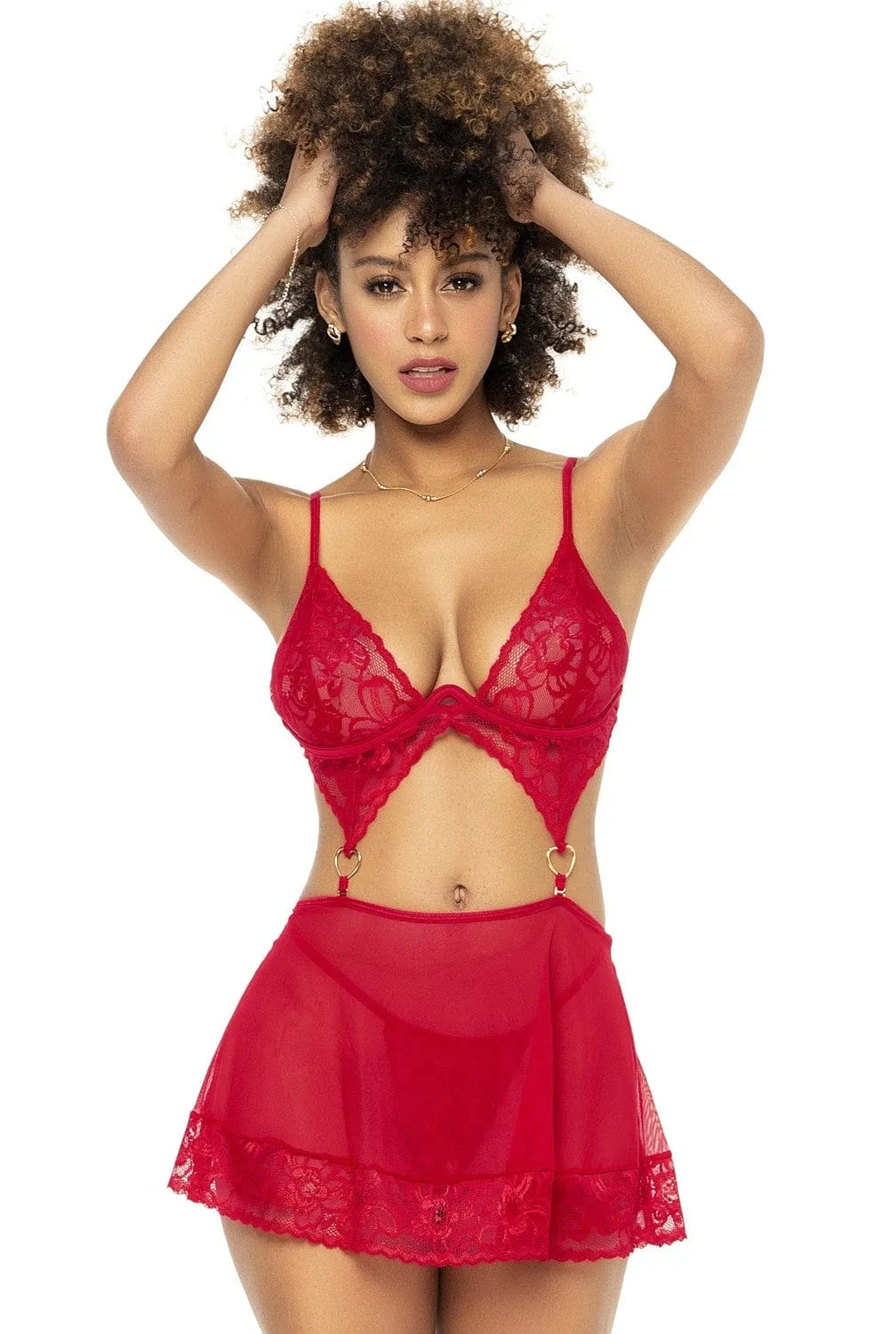 Ensemble lingerie modulable transformable trois piÚces soutiengorge string jupette détachable bijou coeur glamour sexy polyamide elasthanne confort maintien scintillant