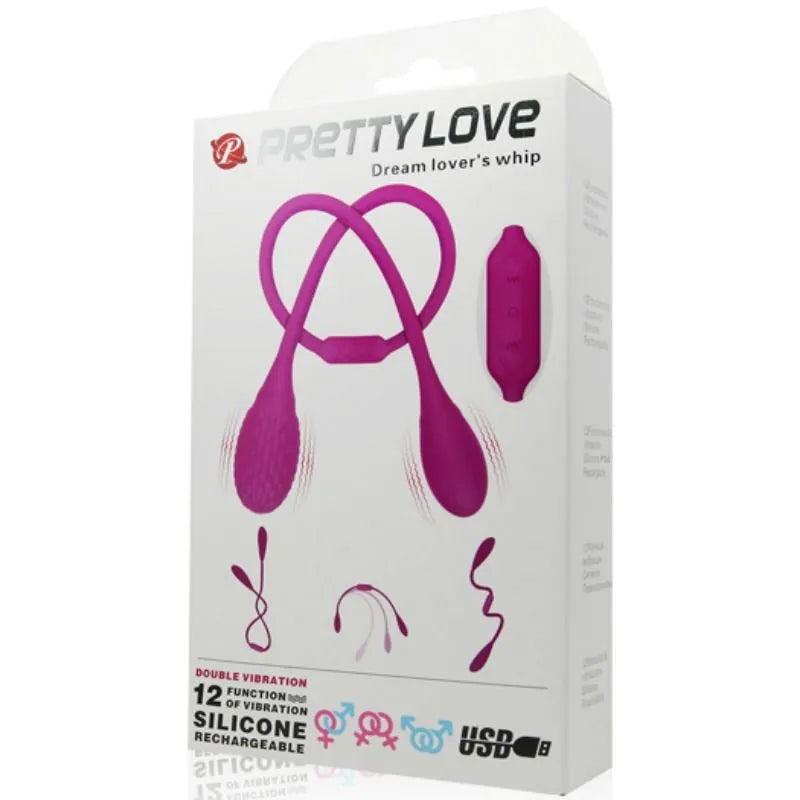 Fouet vibrant flexible rose en silicone, double vibromasseur, 12 modes, pliable, ergonomique, pour couples, rechargeable.