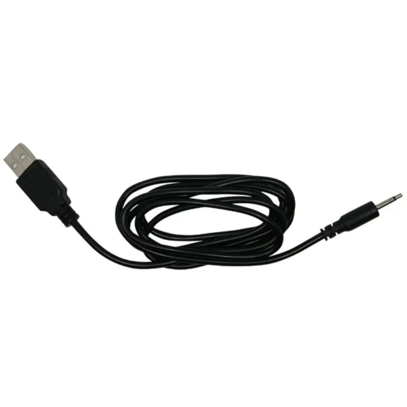 Câble de recharge USB noir pour fouet vibrant flexible, accessoire essentiel pour double vibromasseur silicone unisexe.