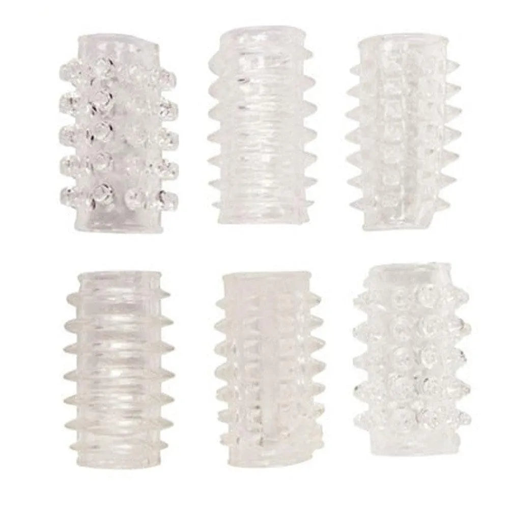 Gaine masturbation extensible adaptable élastique ensemble six modèles sensations intenses réutilisable lavable hypoallergénique texturée stimulation discrète compacte