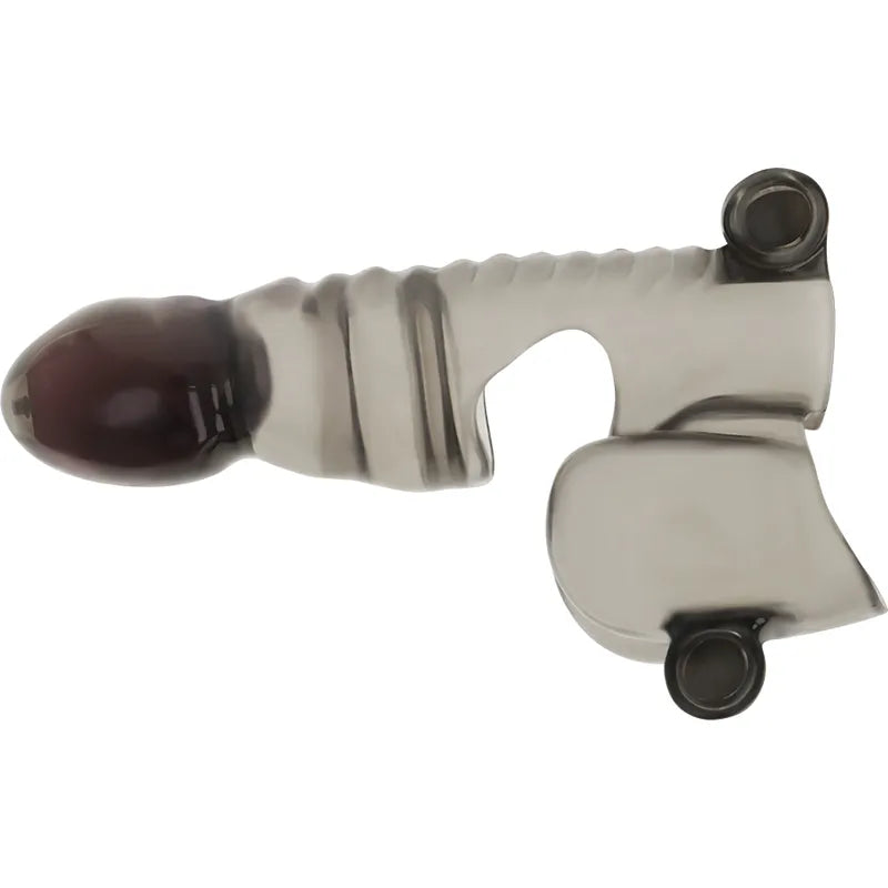 Gaine pénis vibrante sans parabens sans phtalates texture douce extensible trois balles vibrantes stimulation intime hygiénique sachet scellé Ohmama
