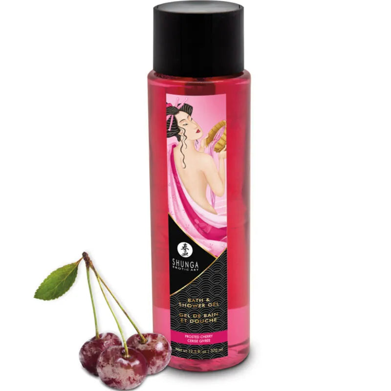 gel bain érotique peaux sensibles nourrissant huiles végétales vitaminé cerise givrée mousse riche crémeuse délicat hypoallergénique apaisant végétalien sensoriel luxueux