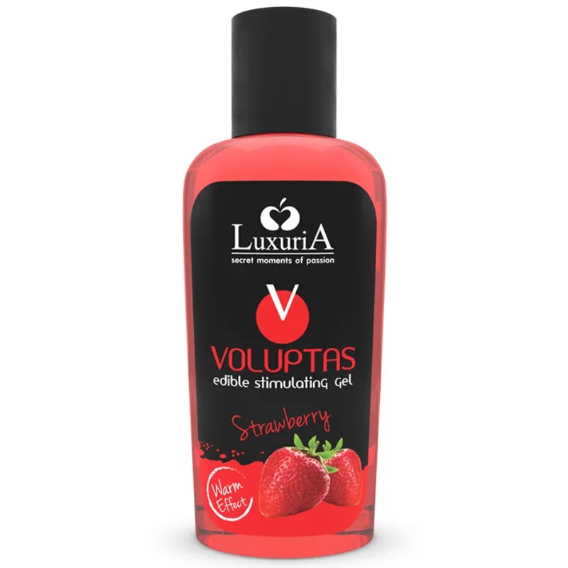 Gel Massage Comestible Chauffant Fraise Gourmand Sensoriel Soyeux Hydratant Noncollant Latexcompatible Sécurisé Dermatologiquementtesté Lubrifiantaromatisé Intime Sensuel