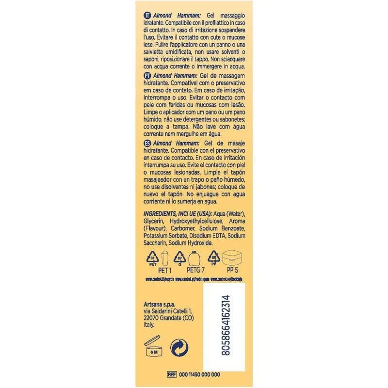 Gel massage hydratant lait amande, texture soyeuse, 98% naturel, parfum doux, peau douce et éclatante, relaxation sensorie...
