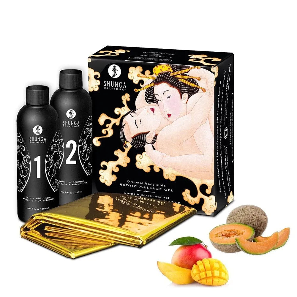 gelée massage corps melon mangue sensorielle exotique rafraîchissante onctueuse glissante végétalienne léchable sans parabène compatible préservatifs sextoys couverture étanche
