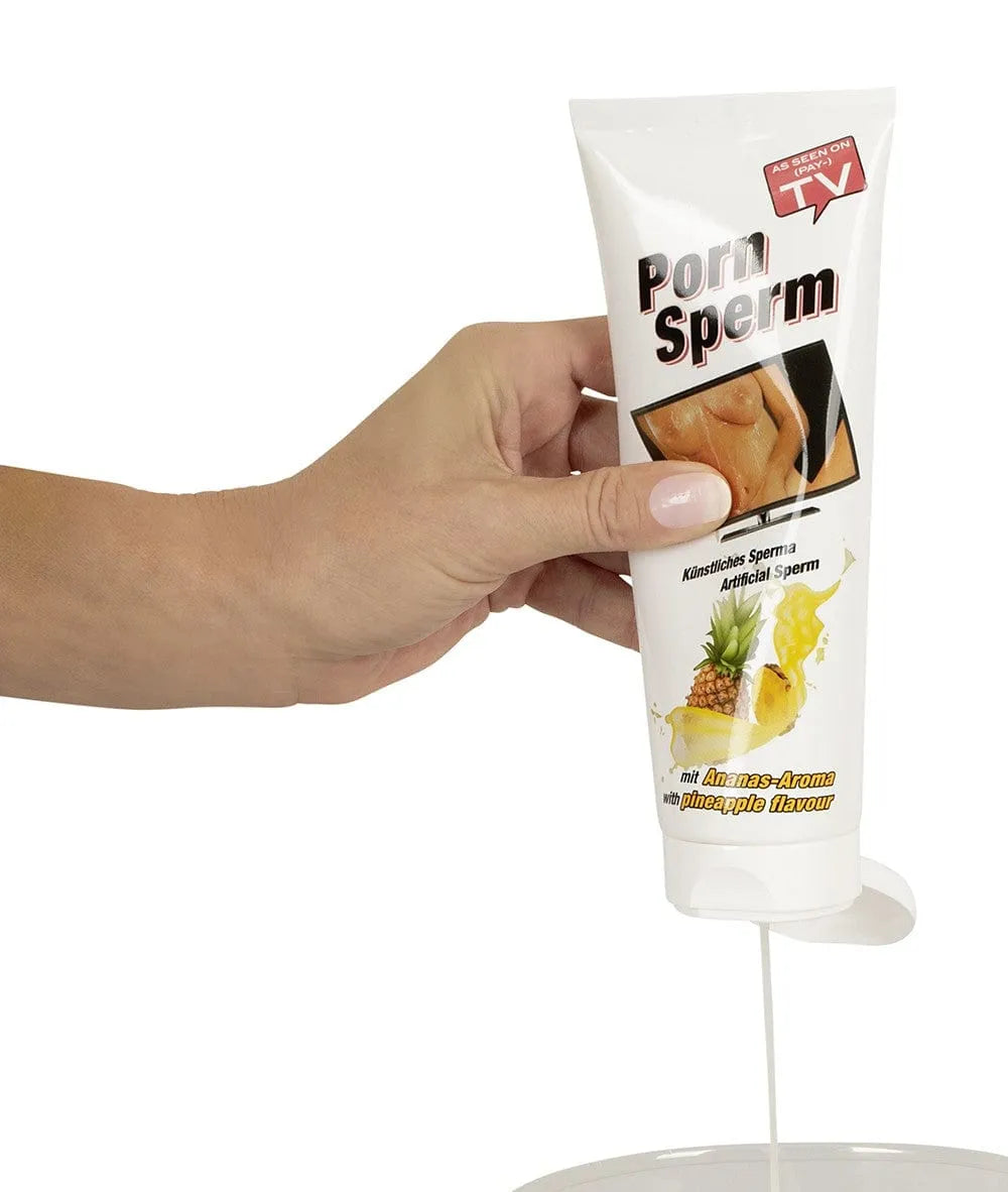 Gel lubrifiant ananas à base d'eau, texture soyeuse, compatible préservatifs latex, sans huile ni graisse, goût salé.