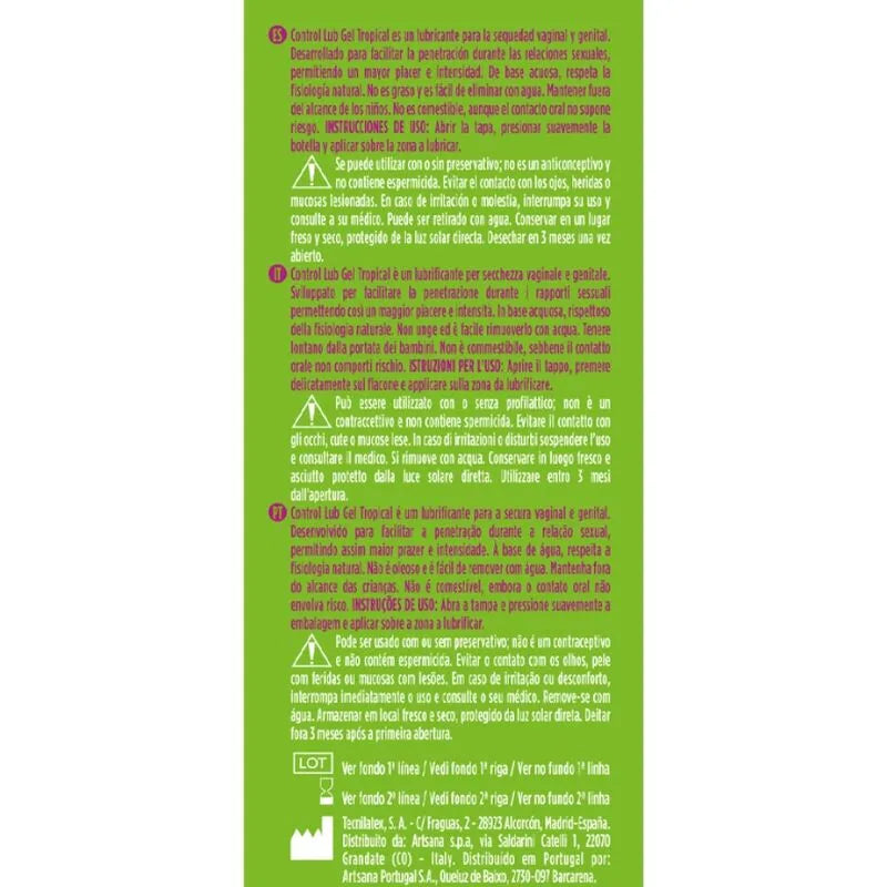Gel lubrifiant tropical à base d'eau, soulage sécheresse, facilite pénétration, doux, non gras, compatible préservatif