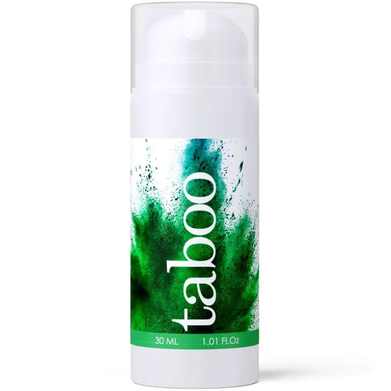 Flacon blanc de gel retardant naturel pour hommes, 30ml, avec étiquette verte et bleue, ingrédients menthe et aloe vera.