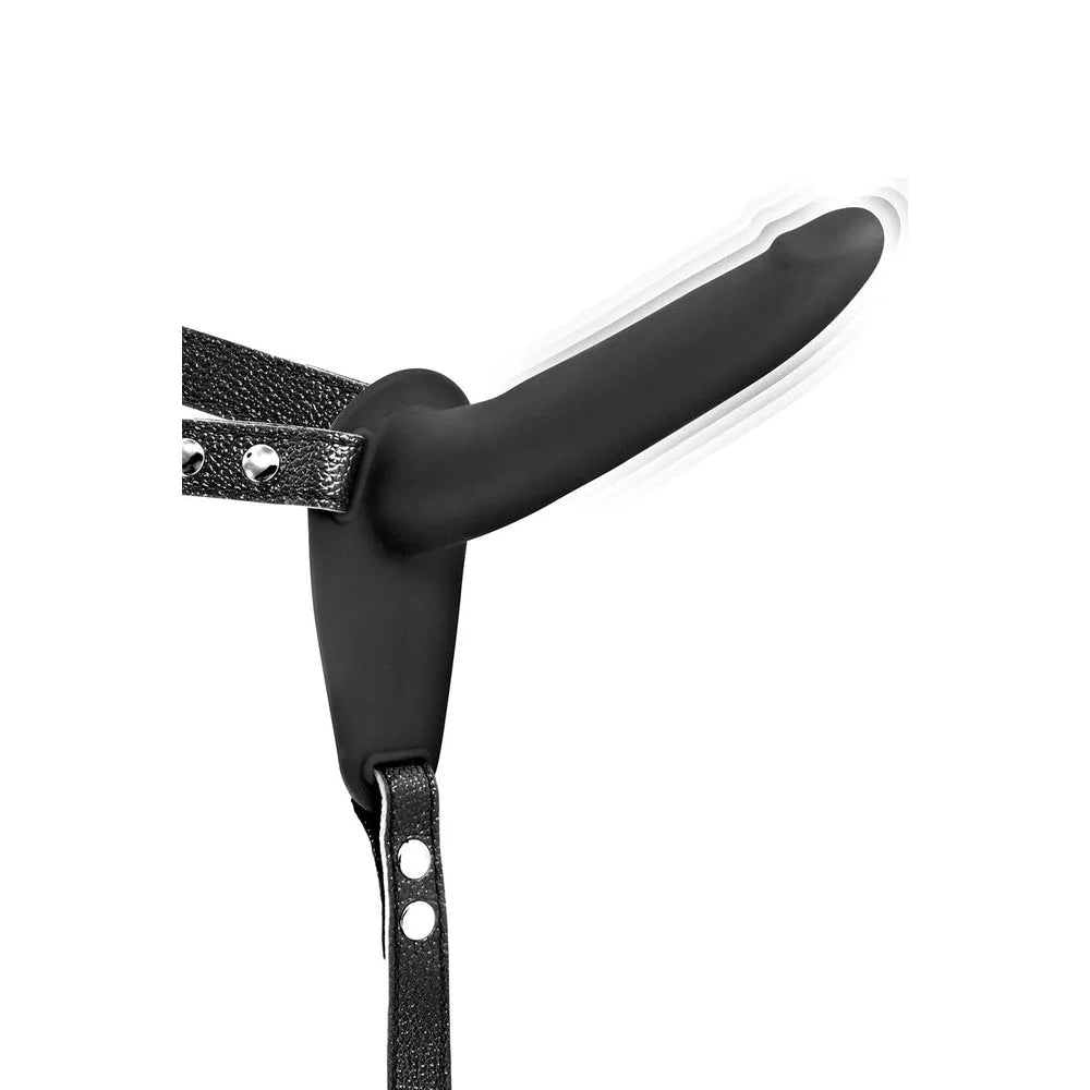 gode ceinture vibrant noir harnais ajustable simili cuir silicone polyuréthane hypoallergénique rechargeable silencieux étanche puissant ergonomique discret