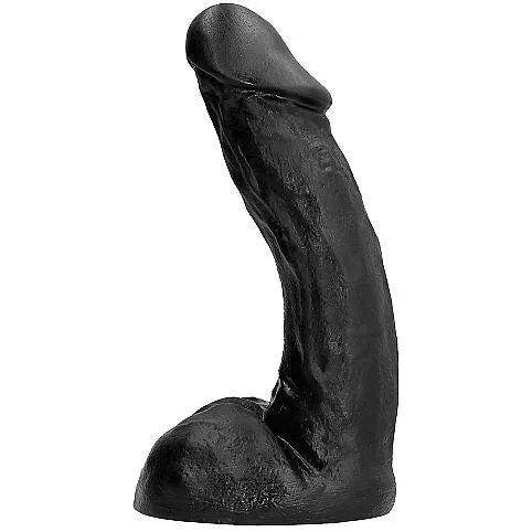 Gode noir courbé ergonomique 28cm, stimulation point G, PVC hypoallergénique, polyvalent anale/vaginale.