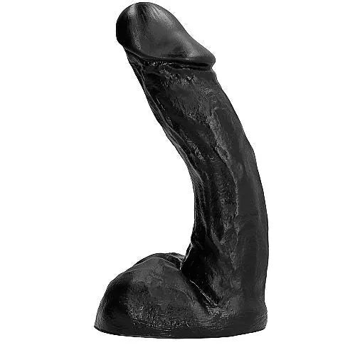 Gode moyen noir flexible en PVC hypoallergénique, texture douce, 23cm, 5cm diamètre, compatible lubrifiants eau/silicone.