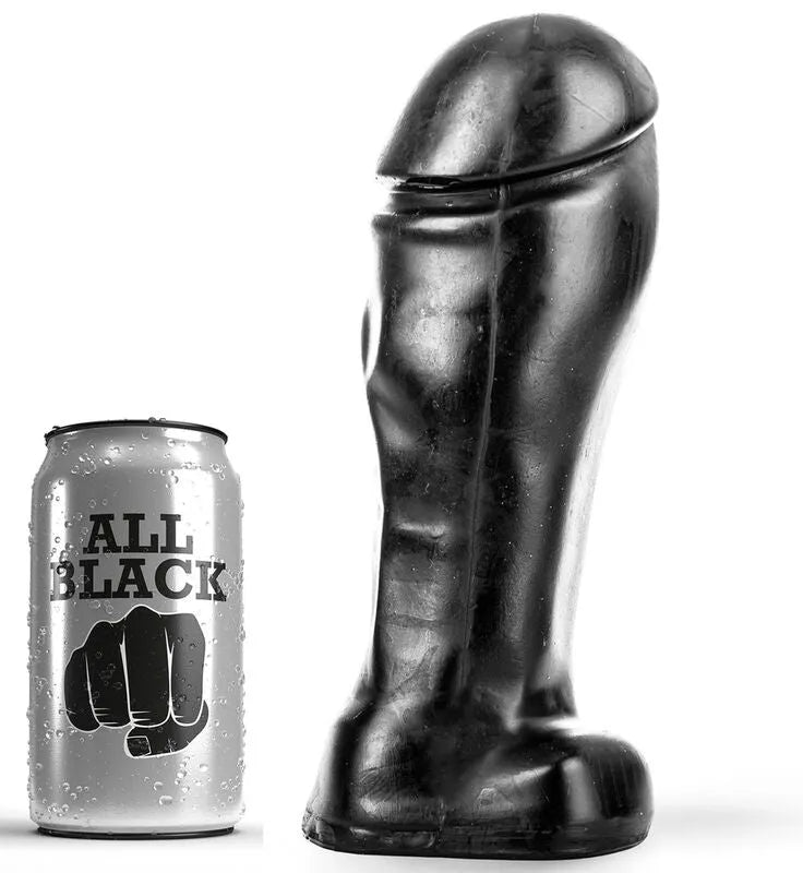 gode noir PVC grand long robuste tige testicules réalistes hypoallergénique sans phtalates compatible lubrifiants silicone eau utilisateurs avancés