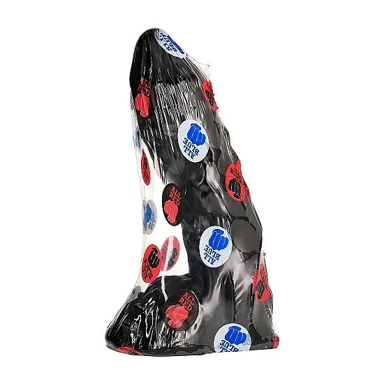Gode noir veiné réaliste 23cm avec testicules, PVC texturé, stimulation intense, hygiénique, facile à nettoyer.