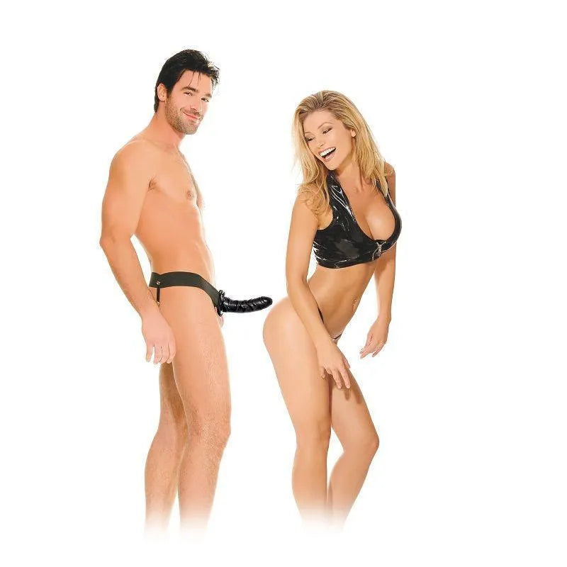 Gode-ceinture creux réglable sans phtalates, harnais élastique ajustable, ergonomique, hypoallergénique, 15cm, exploration...