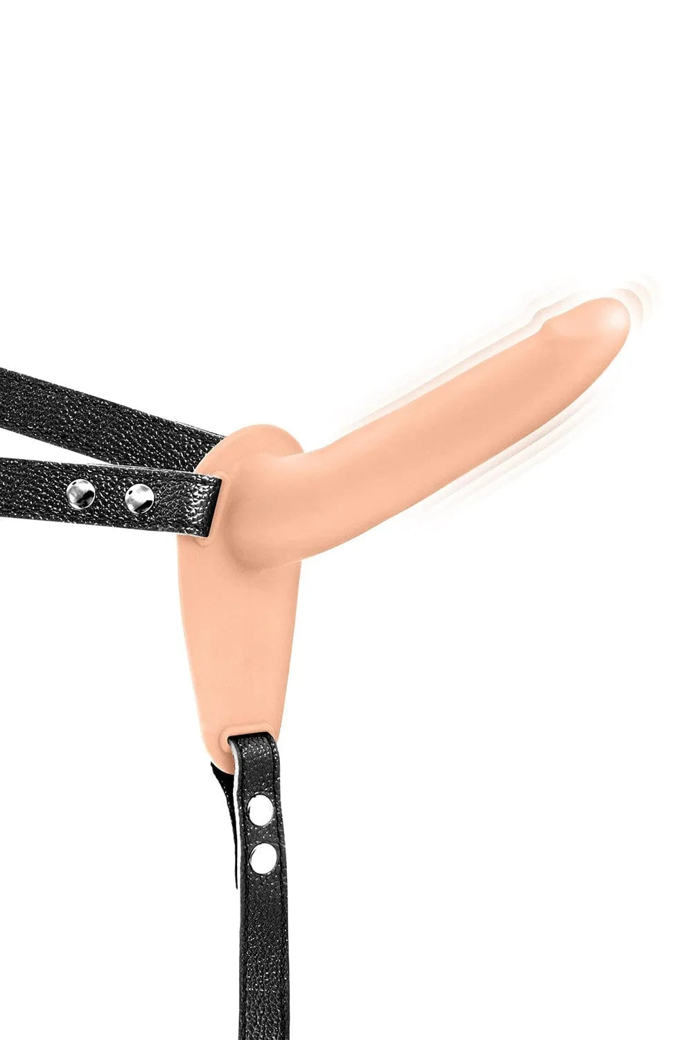 Gode ceinture vibrant beige, ceinture noire ajustable en simili cuir, 10 vitesses, rechargeable USB, silicone sans phtalate.